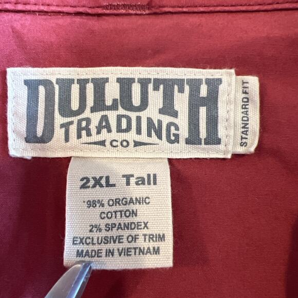 Duluth Trading Shirt Men 2XLT Rust Canyoneer Long Sleeve Organic Cotton Outdoor - Picture 8 of 12